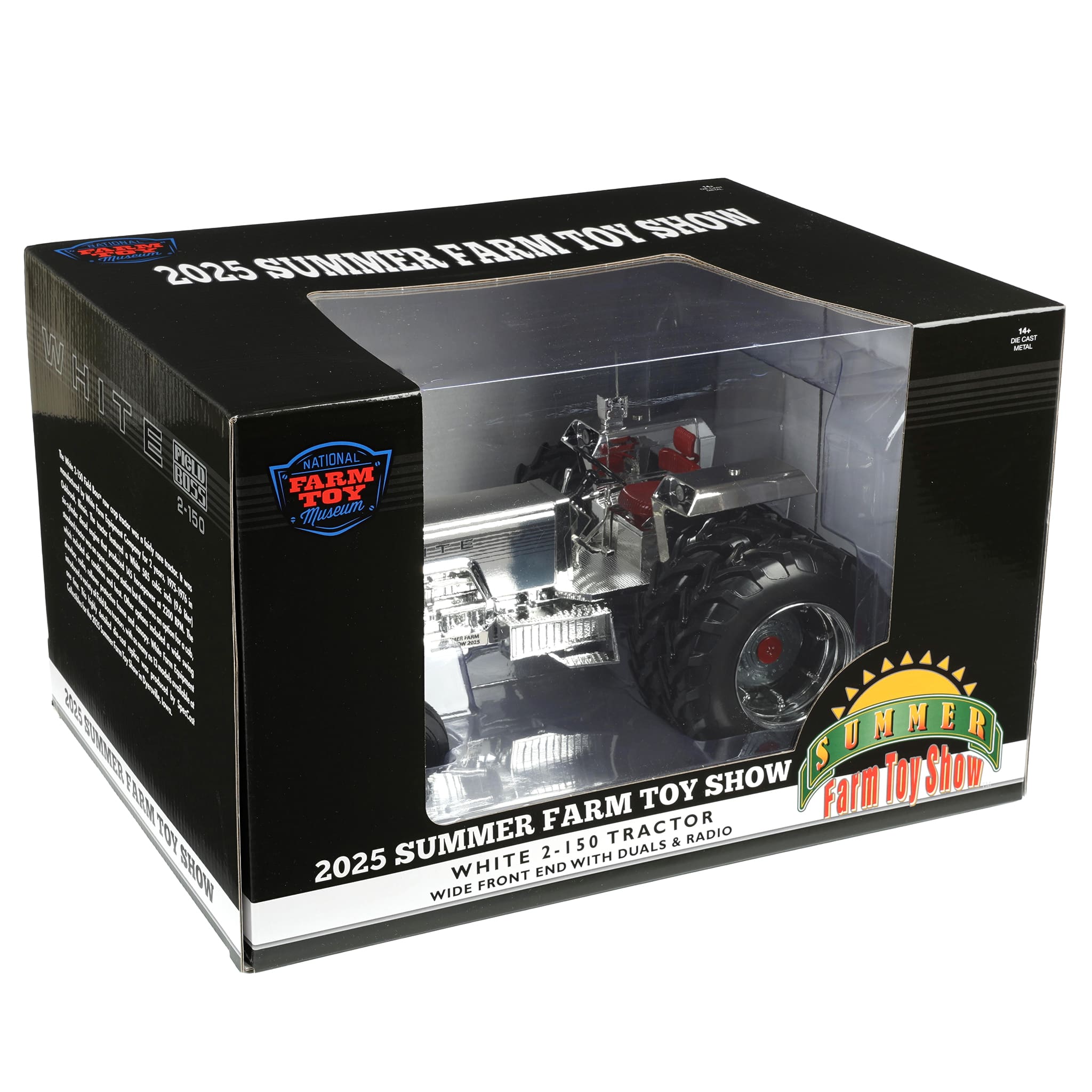 Chrome Silver ~ 1/16 White 2-150 Tractor with Rear Duals & Fender