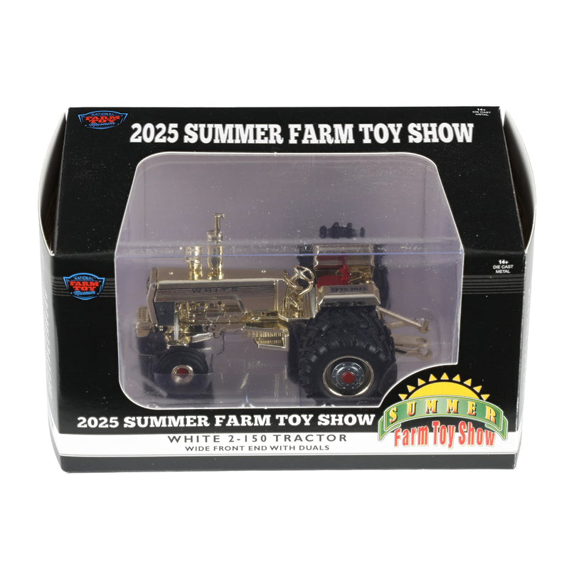 Gold Chrome ~ 1/64 White 2-150 Tractor with Rear Duals by SpecCast, 2025 Summer Farm Toy Show