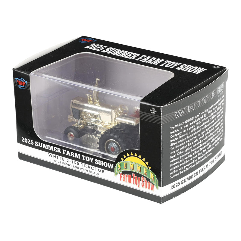 Gold Chrome ~ 1/64 White 2-150 Tractor with Rear Duals by SpecCast, 2025 Summer Farm Toy Show