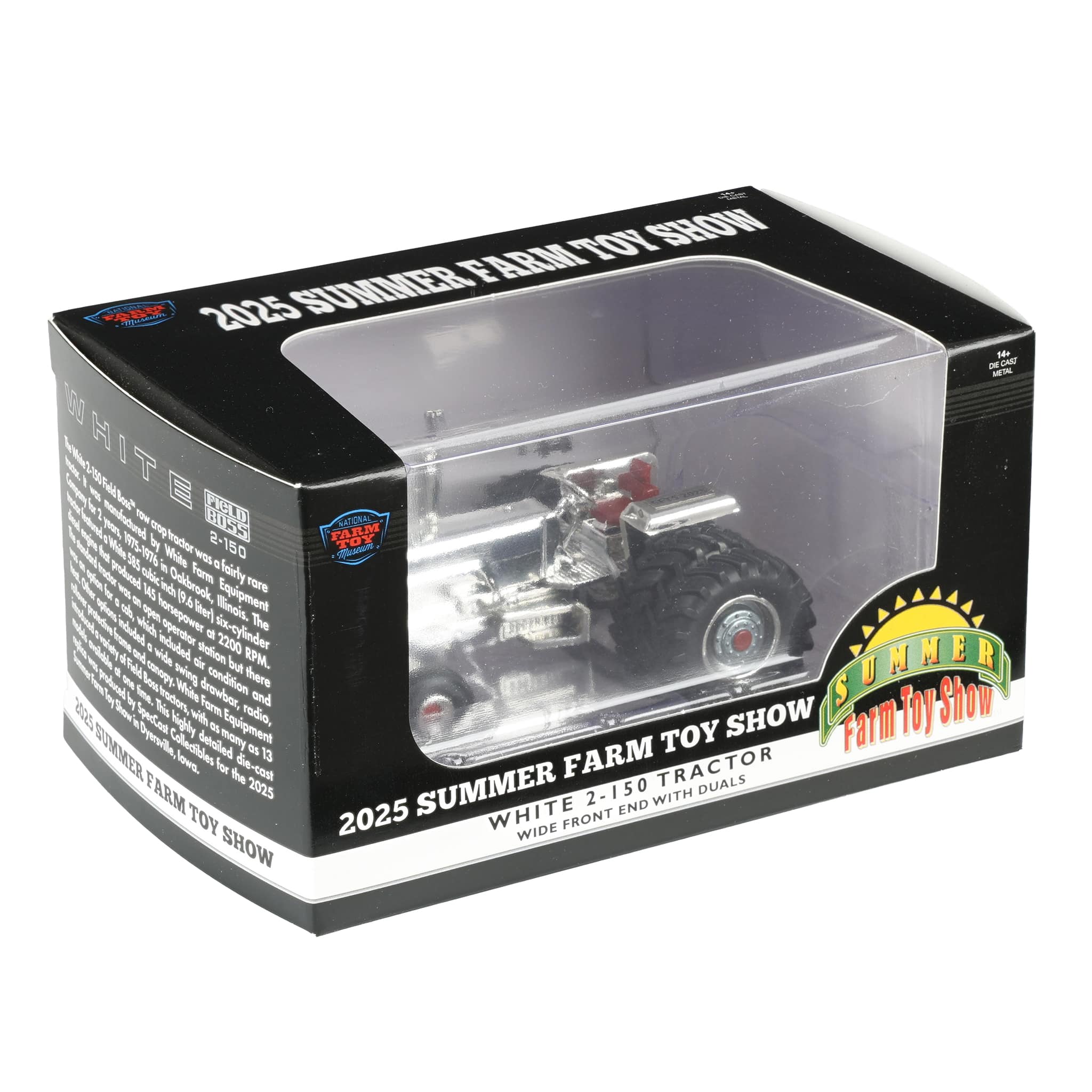 Silver Chrome ~ 1/64 White 2-150 Tractor with Rear Duals by