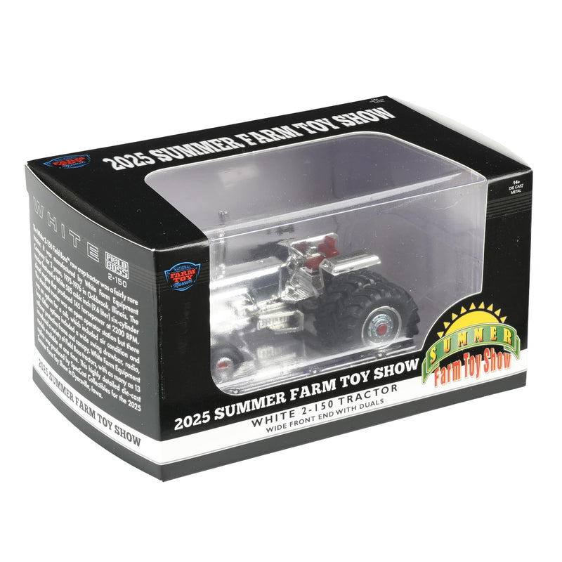 Silver Chrome ~ 1/64 White 2-150 Tractor with Rear Duals by SpecCast, 2025 Summer Farm Toy Show