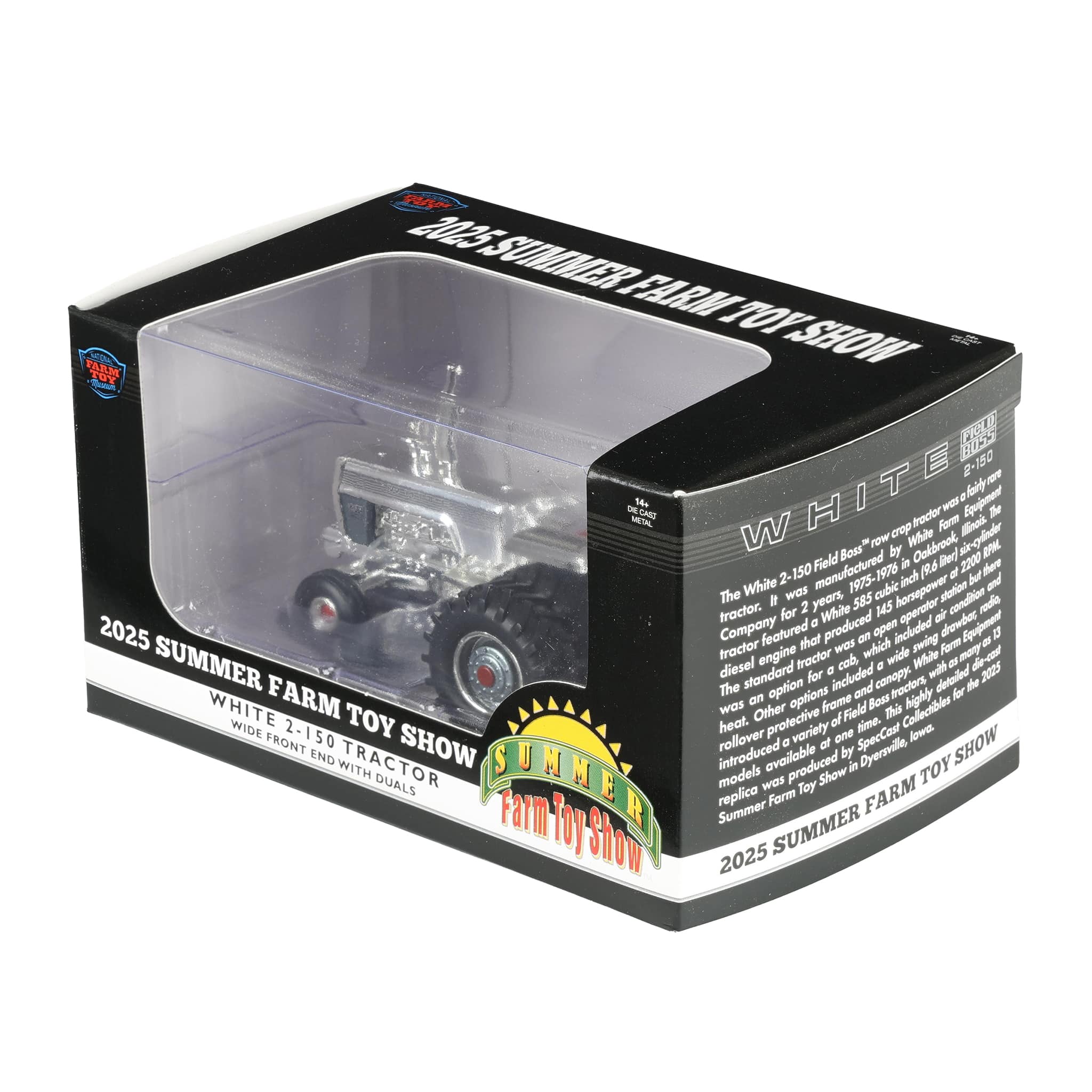 Silver Chrome ~ 1/64 White 2-150 Tractor with Rear Duals by