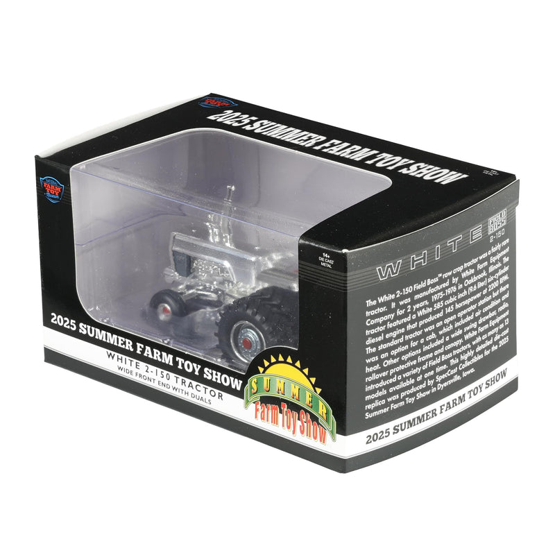 Silver Chrome ~ 1/64 White 2-150 Tractor with Rear Duals by SpecCast, 2025 Summer Farm Toy Show
