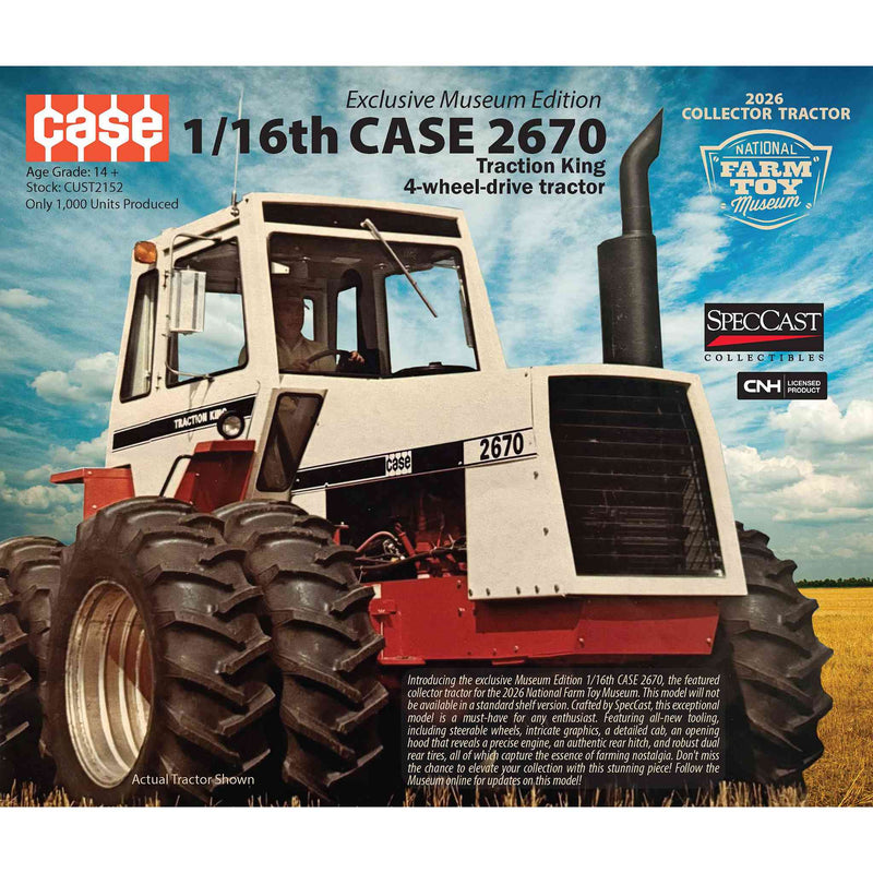 1/16 Case 2670 4WD Traction King Tractor with Duals by SpecCast, 2026 National Farm Toy Museum