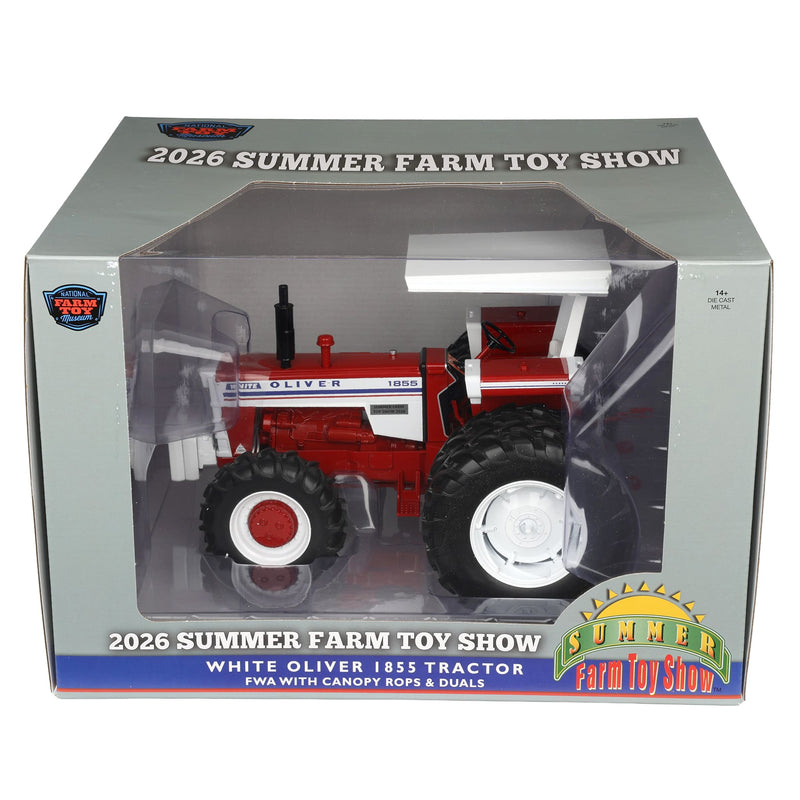 1/16 White Oliver 1855 Tractor with Canopy ROPS & Rear Duals by SpecCast, 2026 Summer Farm Toy Show