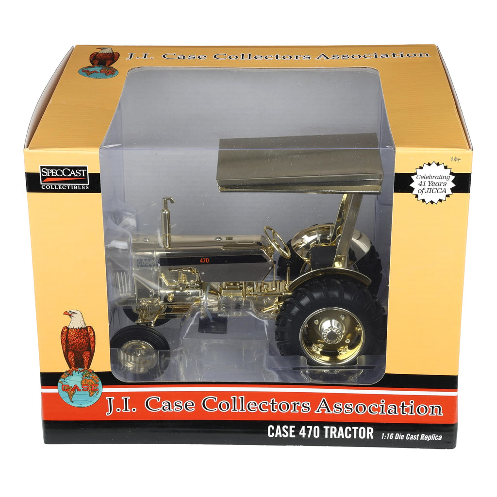 Gold Chrome ~ 1/16 Case 470 Tractor with Wide Front, ROPS