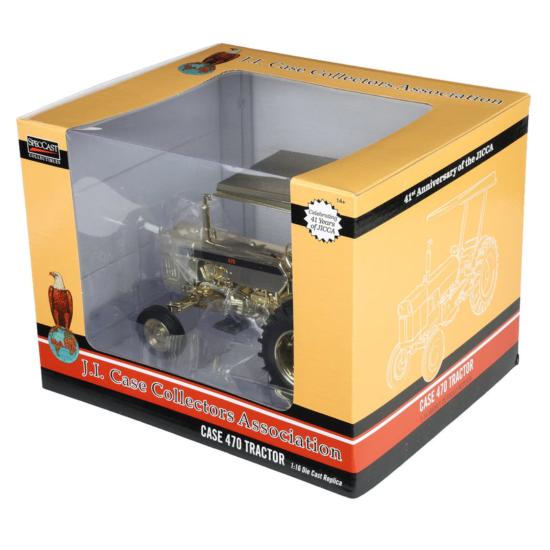 Gold Chrome ~ 1/16 Case 470 Tractor with Wide Front, ROPS, & Canopy by SpecCast, 2026 JI Case Collectors Association Show