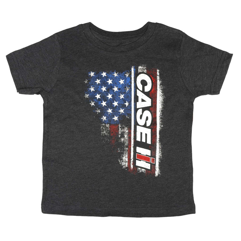 Toddler Case IH American Flag Heather Charcoal Short Sleeve T-Shirt