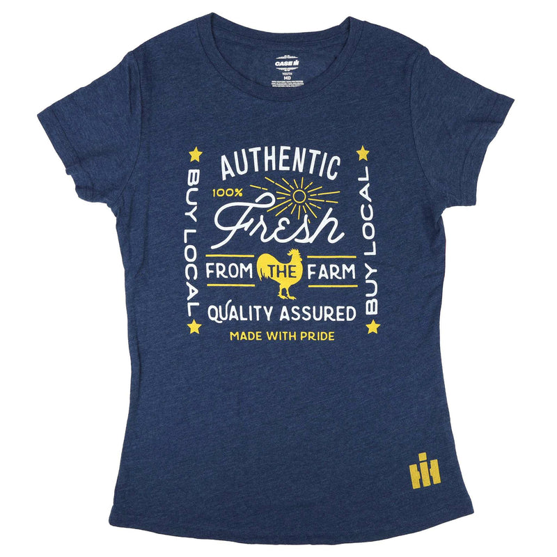 Youth Girls International Harvester Authentic Farm Fresh Buy Local Heather Blue Short Sleeve T-Shirt