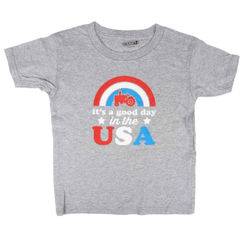 Toddler International Harvester "It's a Good Day in the USA" Heather Gray Short Sleeve T-Shirt
