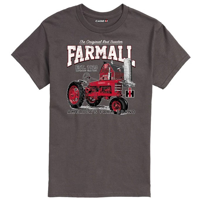 Adult IH Farmall America's Farm Brand Charcoal Short Sleeve T-Shirt