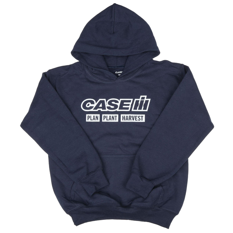 Case IH Plan Plant Harvest Youth Navy Pullover Hooded Sweatshirt