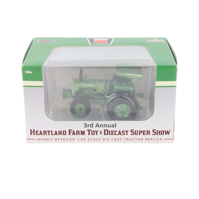 Green Chrome Chase Unit ~ 1/64 Oliver 1755 Tractor with Canopy, Power Assist, & Duals, 3rd Annual Heartland Toy Show
