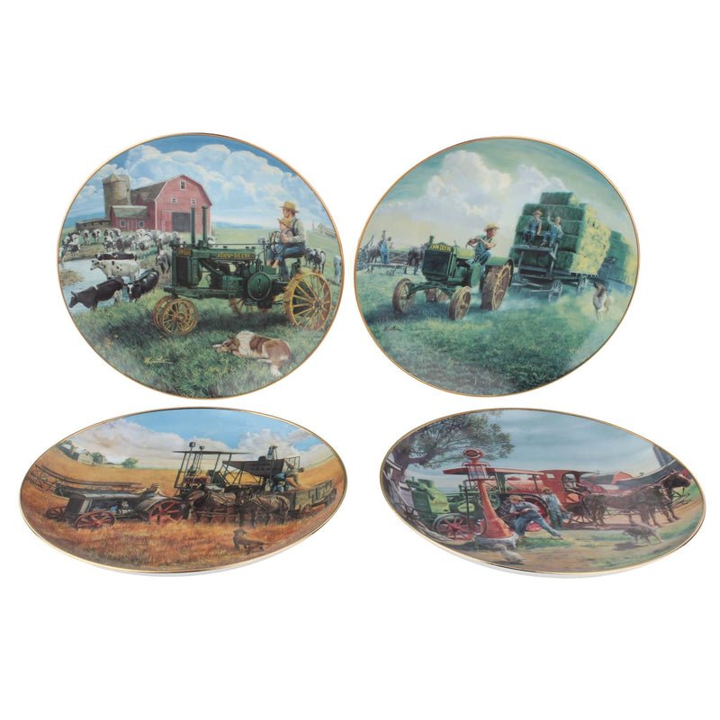 Set of 4 John Deere Farmland Memories Mort Kunstler Porcelain Collector Plates by The Danbury Mint