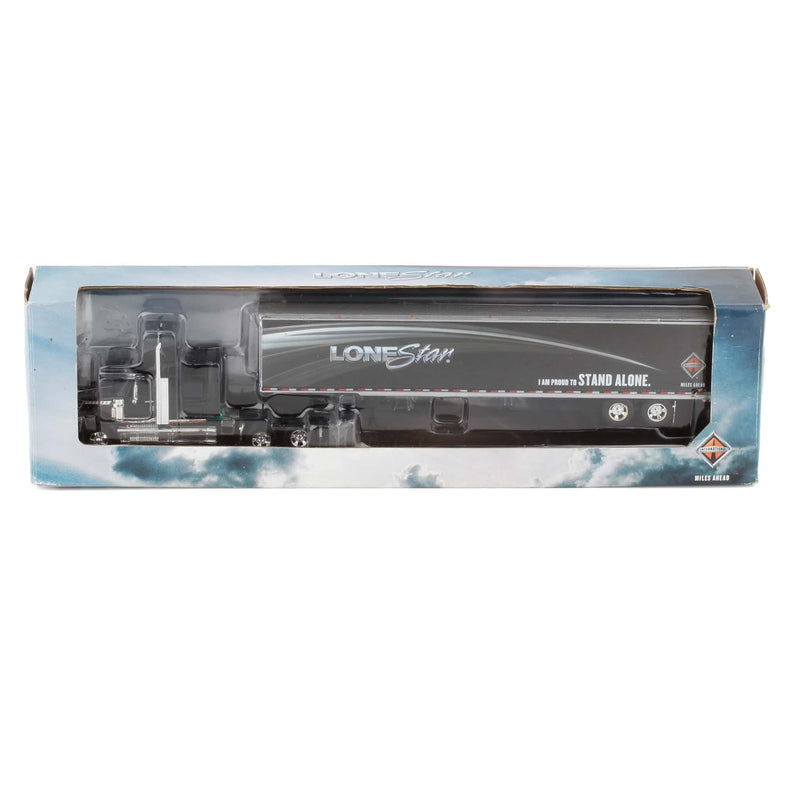 1/64 International Semi Truck w/ Black Lonestar Box Trailer Load by DCP