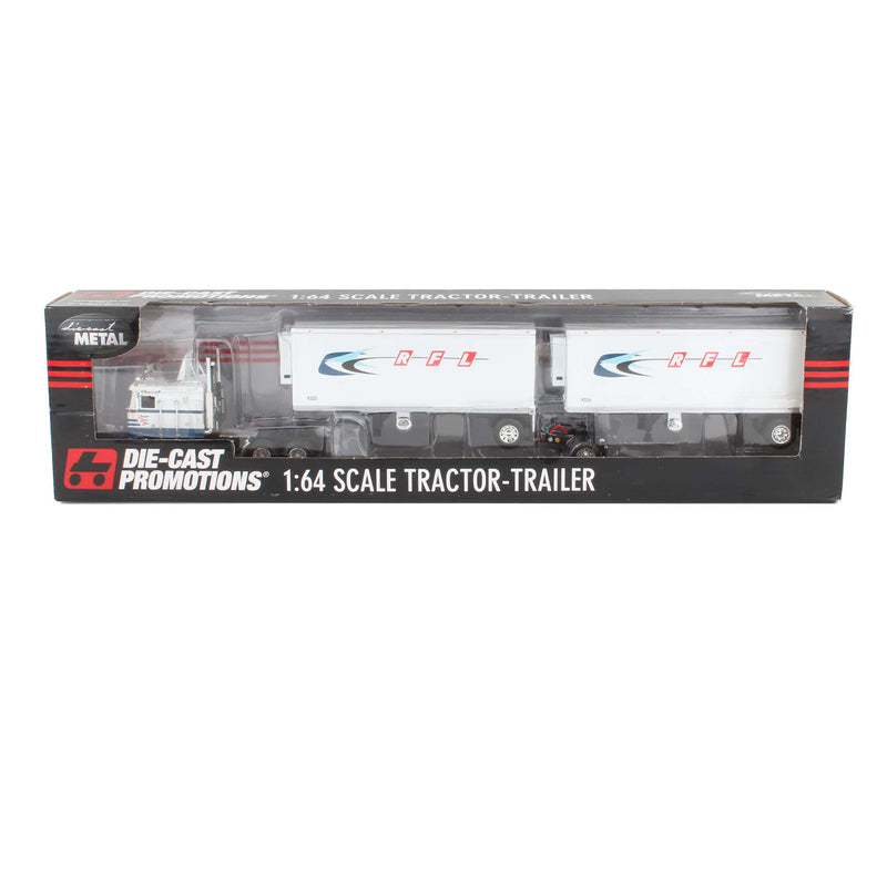 1/64 RFL Kenworth K100 COE with Wabash Pup Reefer Trailers by DCP, Refrigerated Freight Line