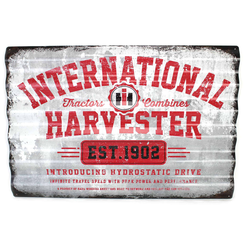 International Harvester Corrugated Tin Sign, 23.5in x 17.5in