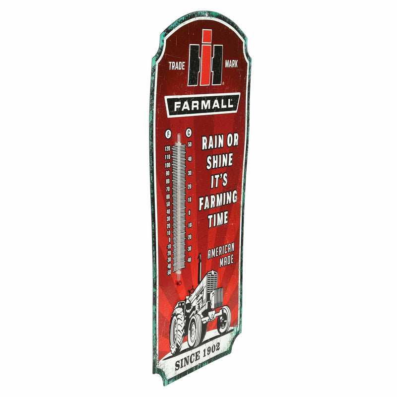 IH Farmall Rain or Shine It's Farming Time 17.5" x 7.25" Thermometer