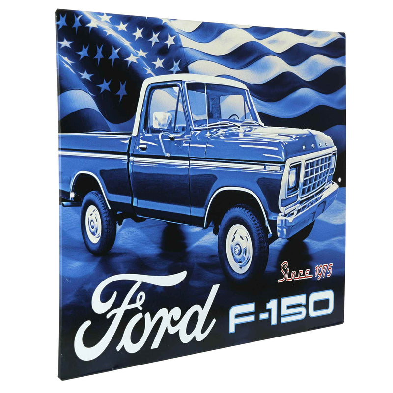 Ford F-150 Since 1975 Patriotic Artwork Tin Sign 10.75" x 8.25"