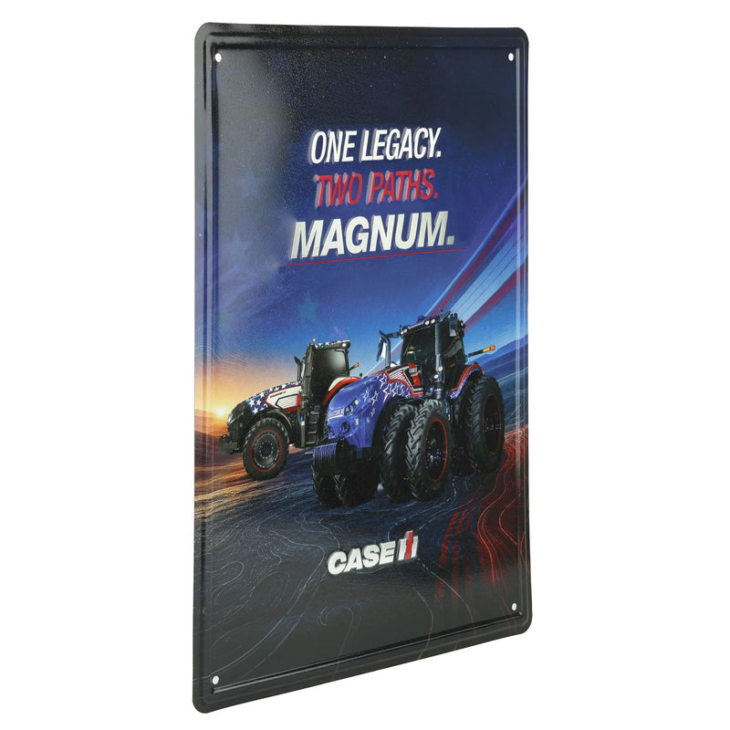 Case IH Magnum "One Legacy. Two Paths. Magnum." Embossed Tin Sign 12in x 16in