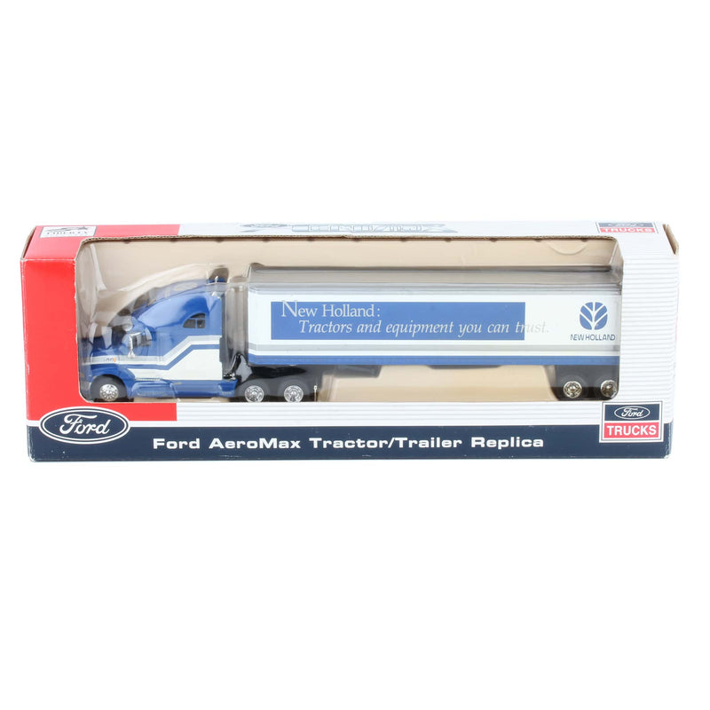 1/64 Limited Edition Ford Aeromax New Holland Semi Truck & "Equipment You Can Trust Trailer" by SpecCast, DISPLAYED