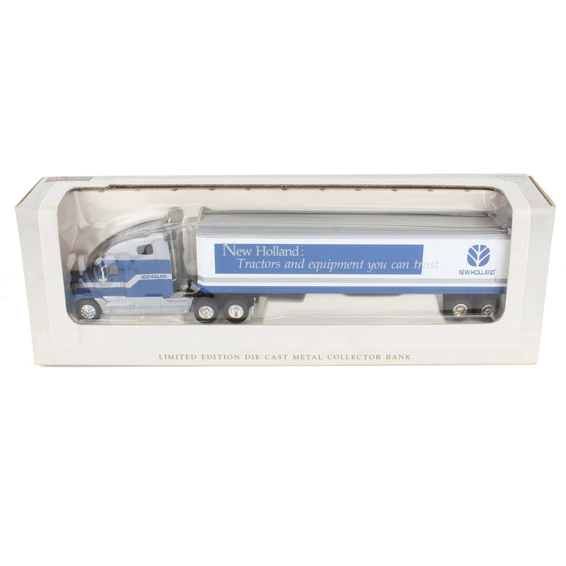 1/64 Freightliner C120 Diecast Semi Truck Collector Bank by SpecCast, New Holland "Tractors and Equipment You Can Trust"