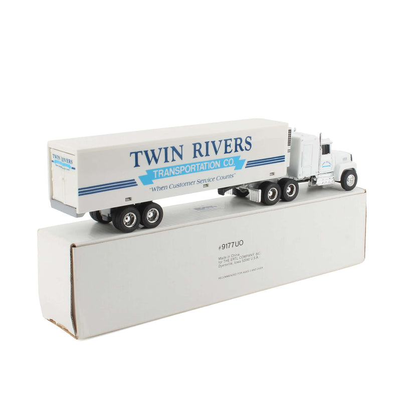 1/64 Ford LTL-900 with Sleeper Semi Truck & Trailer, Twin Rivers Transportation Co Deco by ERTL