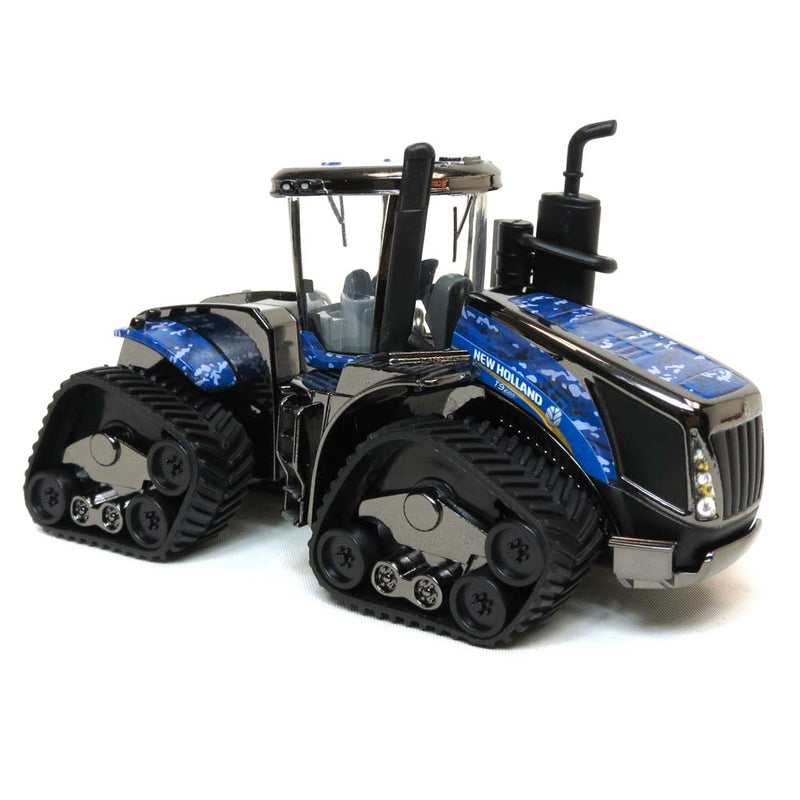 CHROME CHASE ~ 1/64 2017 Farm Show New Holland T9.600 SmartTrax Tractor with Blue Camo Deco by ERTL