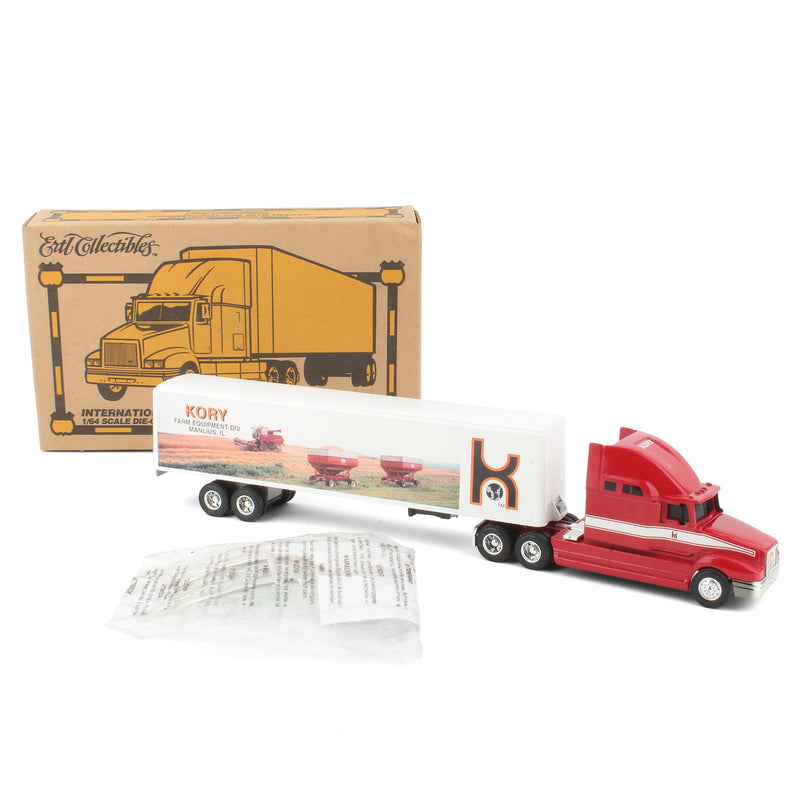 1/64 International 9400 Pro Sleeper with Kory Farm Equipment Div Manlius IL Box Trailer by ERTL