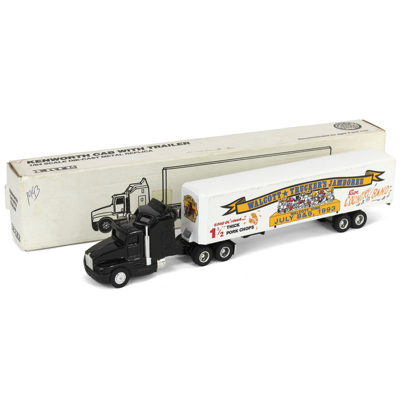1/64 Kenworth T600A Semi Truck with 1993 Walcott Trucker's Jamboree Box Trailer by ERTL