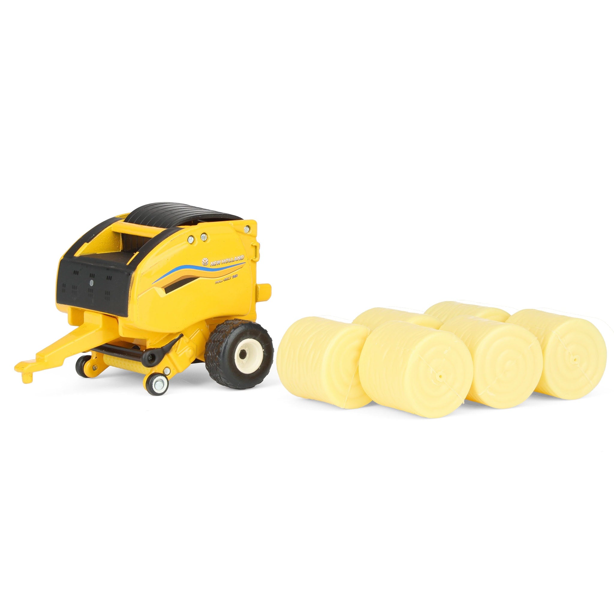 1/64 New Holland 561 Roll-Belt Baler with 6 Round Straw Bales by