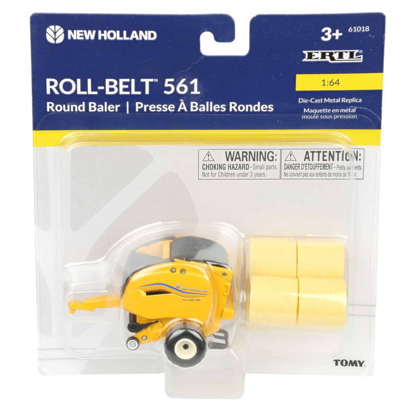 1/64 New Holland 561 Roll-Belt Baler with 6 Round Straw Bales by ERTL