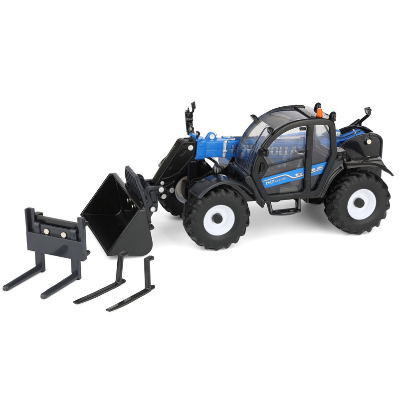 1/32 New Holland Blue TH7.42 Telehandler with (3) Attachments by ERTL