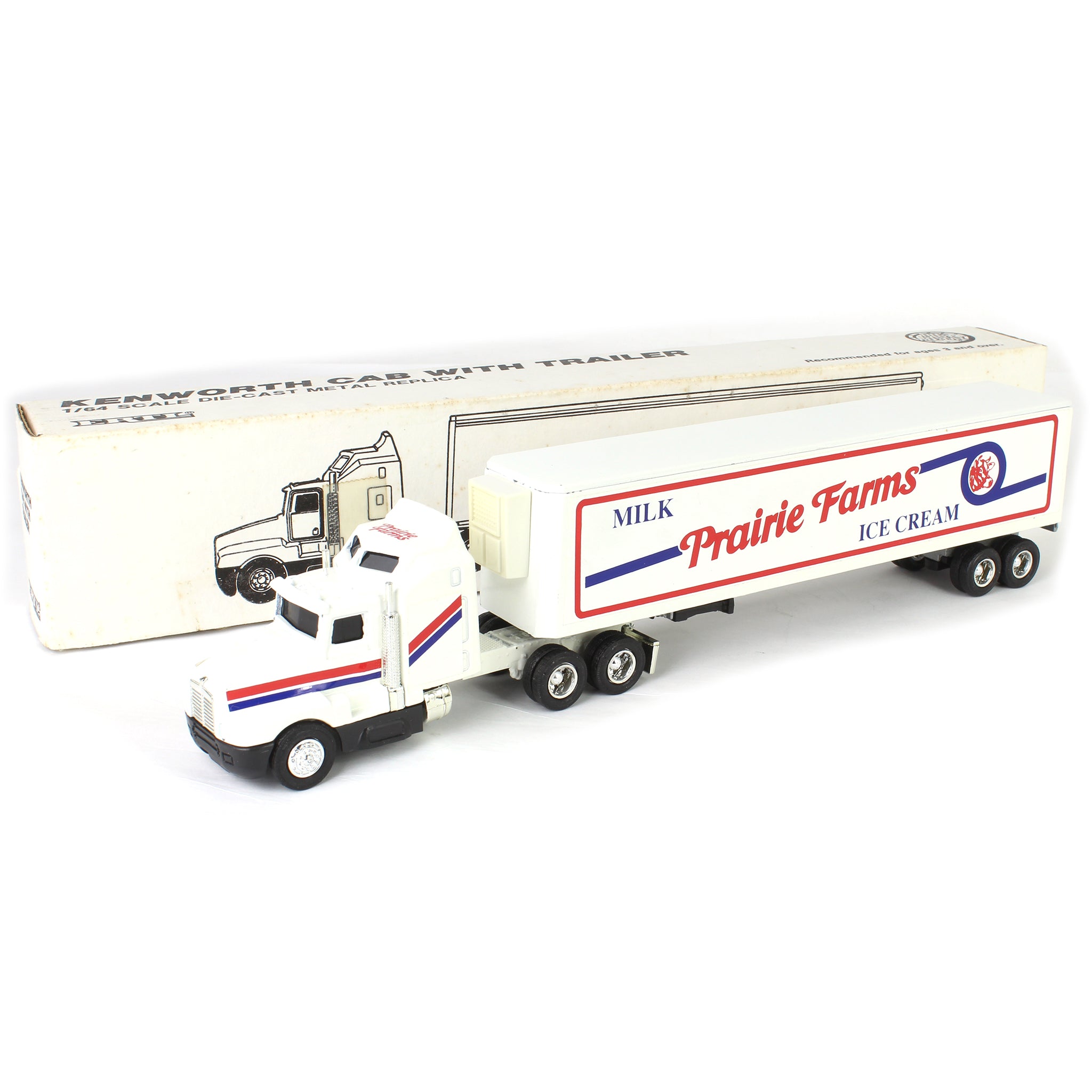 1/64 Kenworth T600A Semi Truck with Prairie Farms Milk Ice Cream