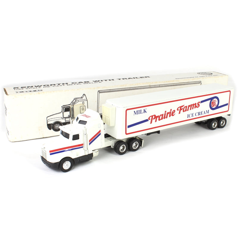 1/64 Kenworth T600A Semi Truck with Prairie Farms Milk Ice Cream Box Trailer, by ERTL