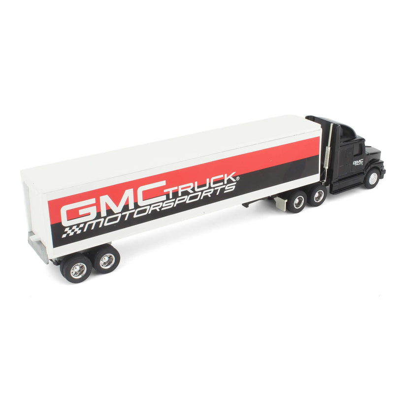 1/64 White/GMC WIA64 Semi Truck with Internal Sleeper and GMC Truck Motorsports Box Trailer by ERTL