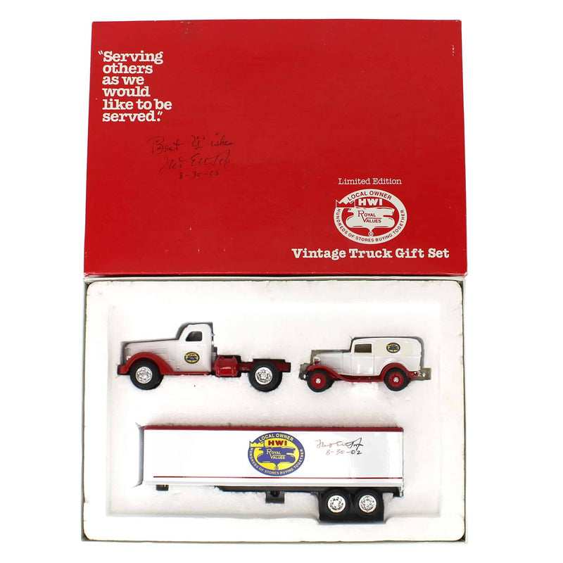 1/43 Limited Edition ERTL Vintage Truck Gift Set, HWI Royal Values