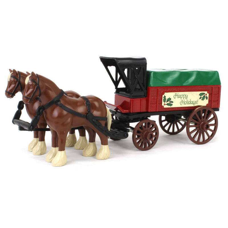ERTL Diecast Horse Drawn Cart Gift Bank, Happy Holidays