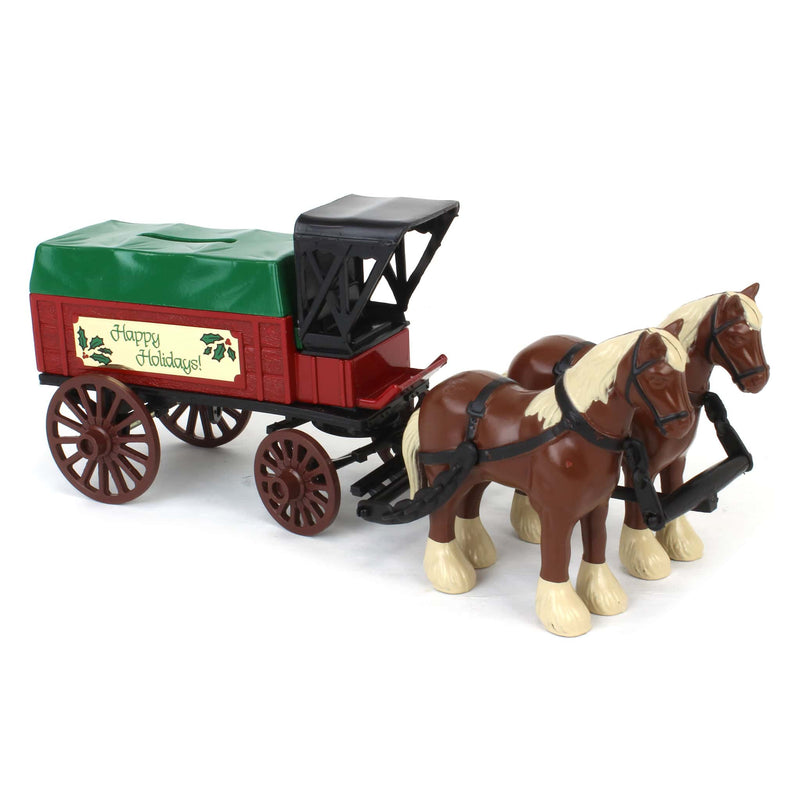 ERTL Diecast Horse Drawn Cart Gift Bank, Happy Holidays