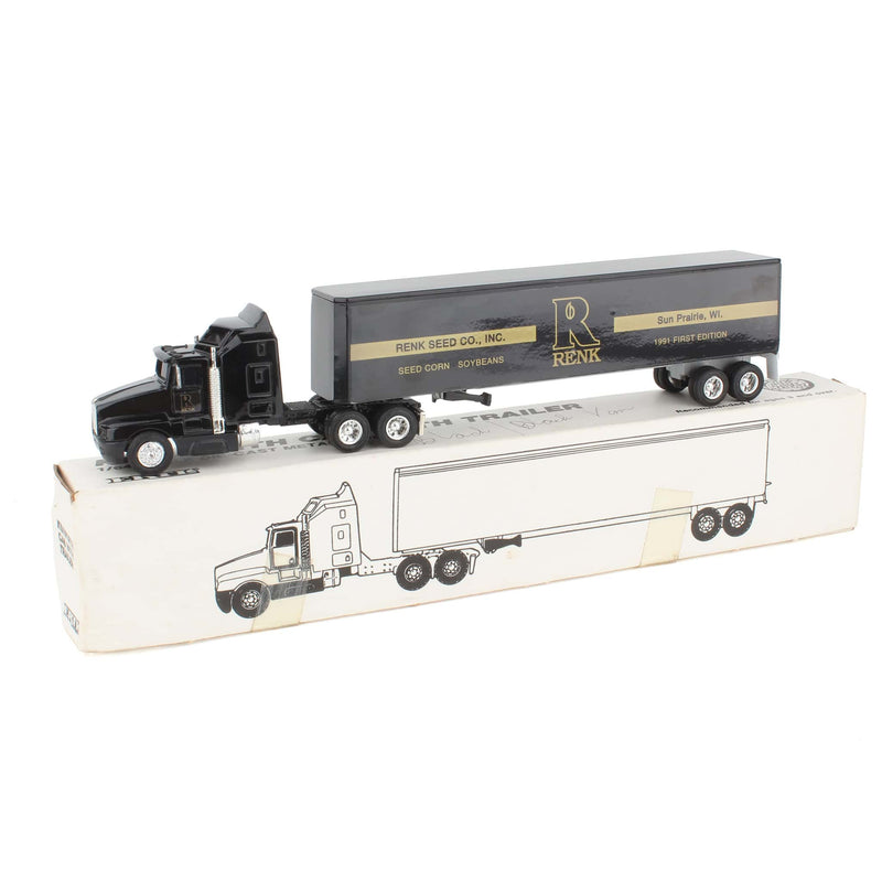 1/64 Kenworth T600A Semi with Renk Seed Co Inc Trailer by ERTL, 1991 First Edition