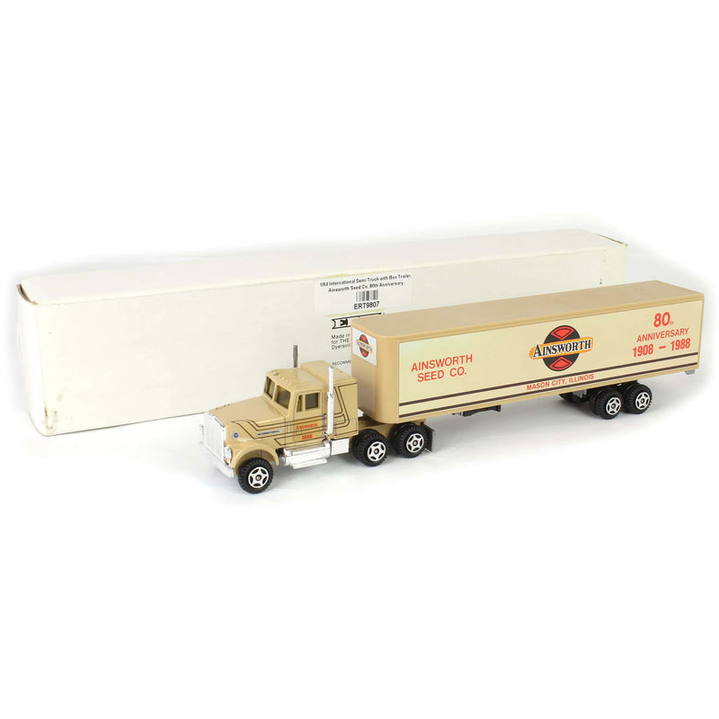 1/64 International Semi Truck with Box Trailer by ERTL, Ainsworth Seed Co. 80th Anniversary