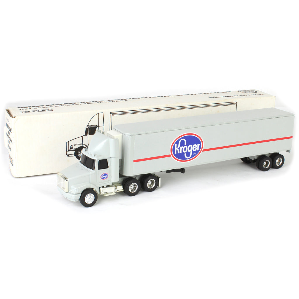 1/64 White GMC Aero Conventional Semi Truck and Refrigerated
