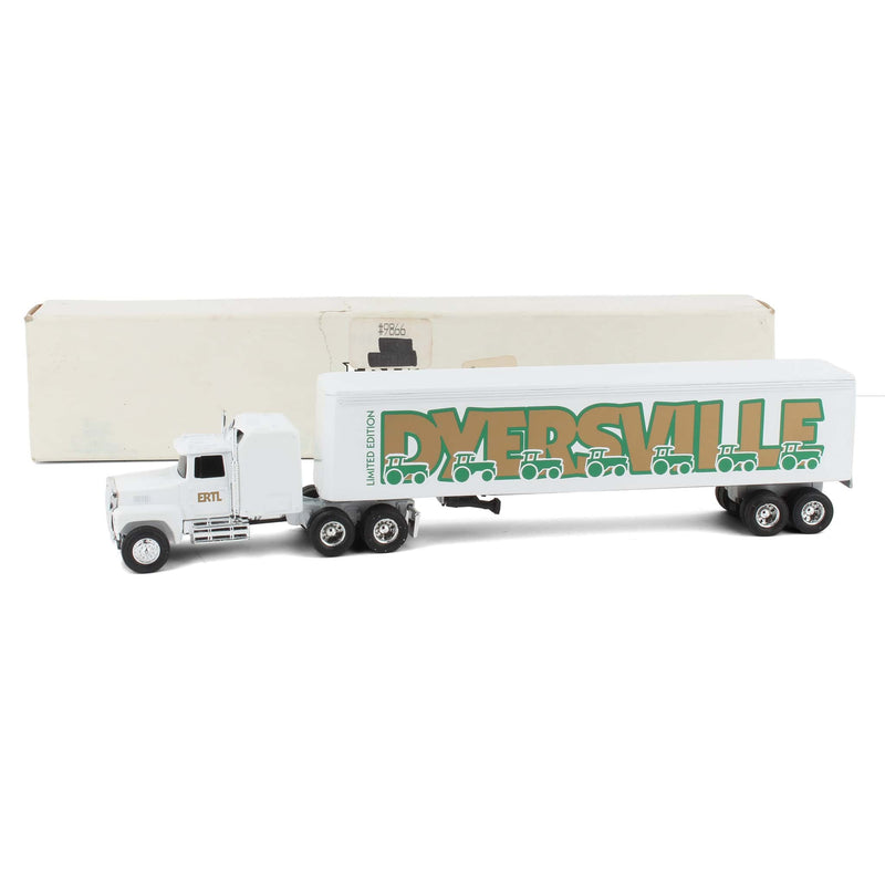 1/64 Ford LTL-9000 with Sleeper Semi Truck & Dyersville Iowa Box Trailer Deco by ERTL