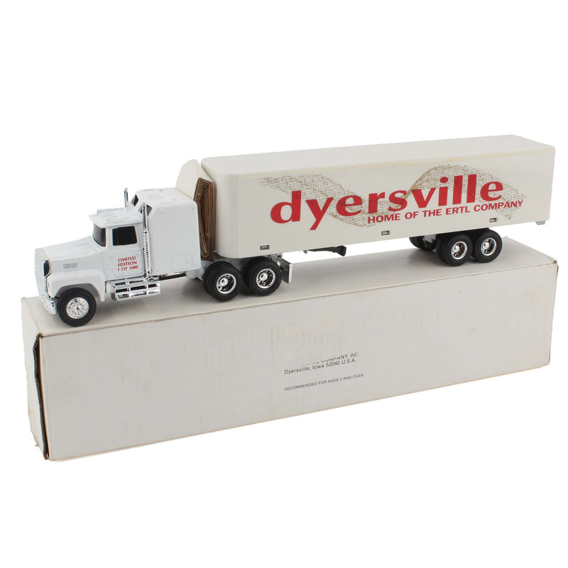 1/64 LE Ford LTL-9000 with Sleeper Semi Truck & Dyersville, Iowa Home of ERTL Box Trailer