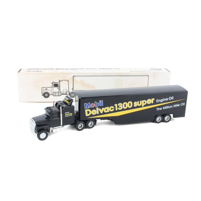 1/64 Ford LTL-9000 with Sleeper Cab & Trailer, Mobil Delvac Engine Oil by ERTL