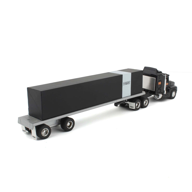 1/64 1990 Kenworth T600A Semi Truck with Flatbed Trailer Load, TMC deco by ERTL