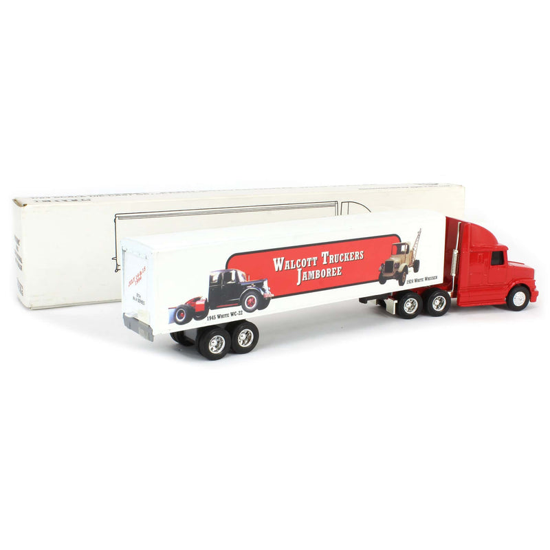 1/64 WhiteGMC Aero Intergal Sleeper Cab w/ 1994 Walcott Trucker's Jamboree Box Trailer by ERTL