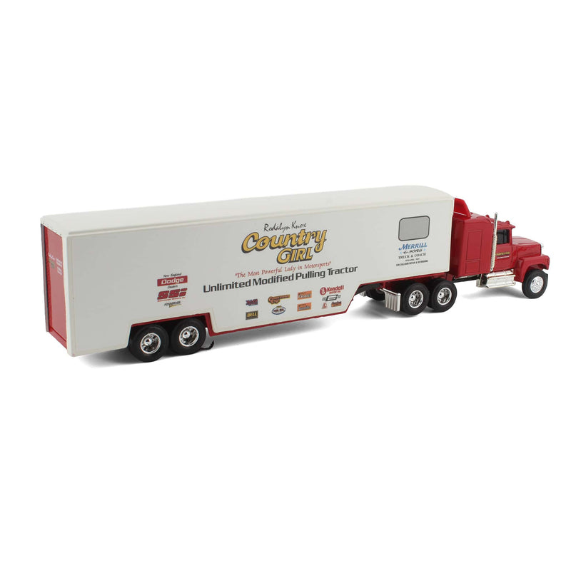 1/64 Ford LTL-9000 with Sleeper Semi Truck, Rodalyn Knox Country Girl Pulling Tractor Deco by ERTL