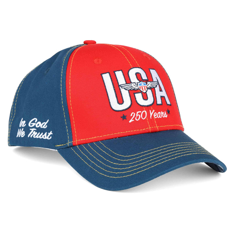 USA 250 Years In God We Trust Red, White & Blue Cap
