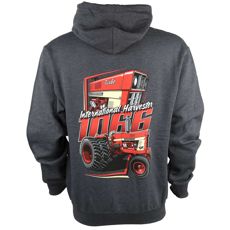 Adult International Harvester IH 1066 Charcoal Pullover Hooded Sweatshirt